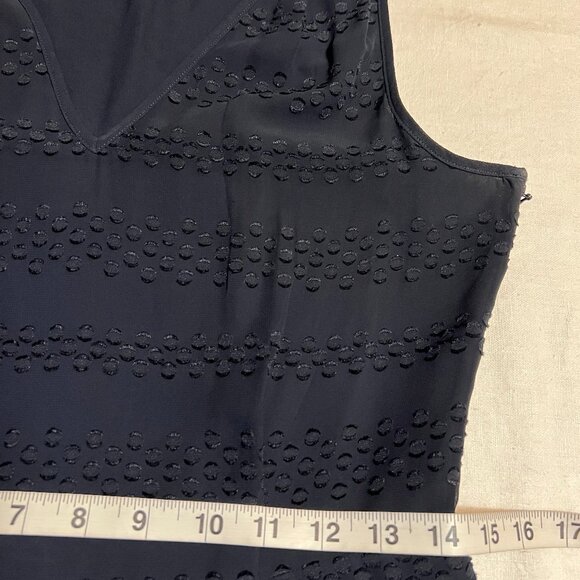 MICHAEL Michael Kors Women's Maxi Dress Navy Textured Sleeveless L V-Neck Boho - Picture 9 of 11